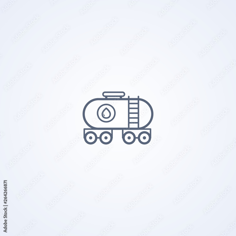 Oil train, vector best gray line icon Oil train, vector best gray line icon