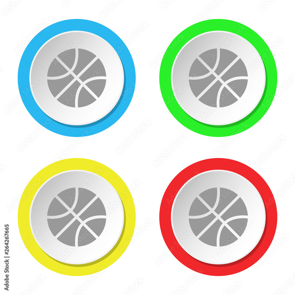 Basketball icon. Set of round color flat icons. Basketball icon. Set of round color flat icons.