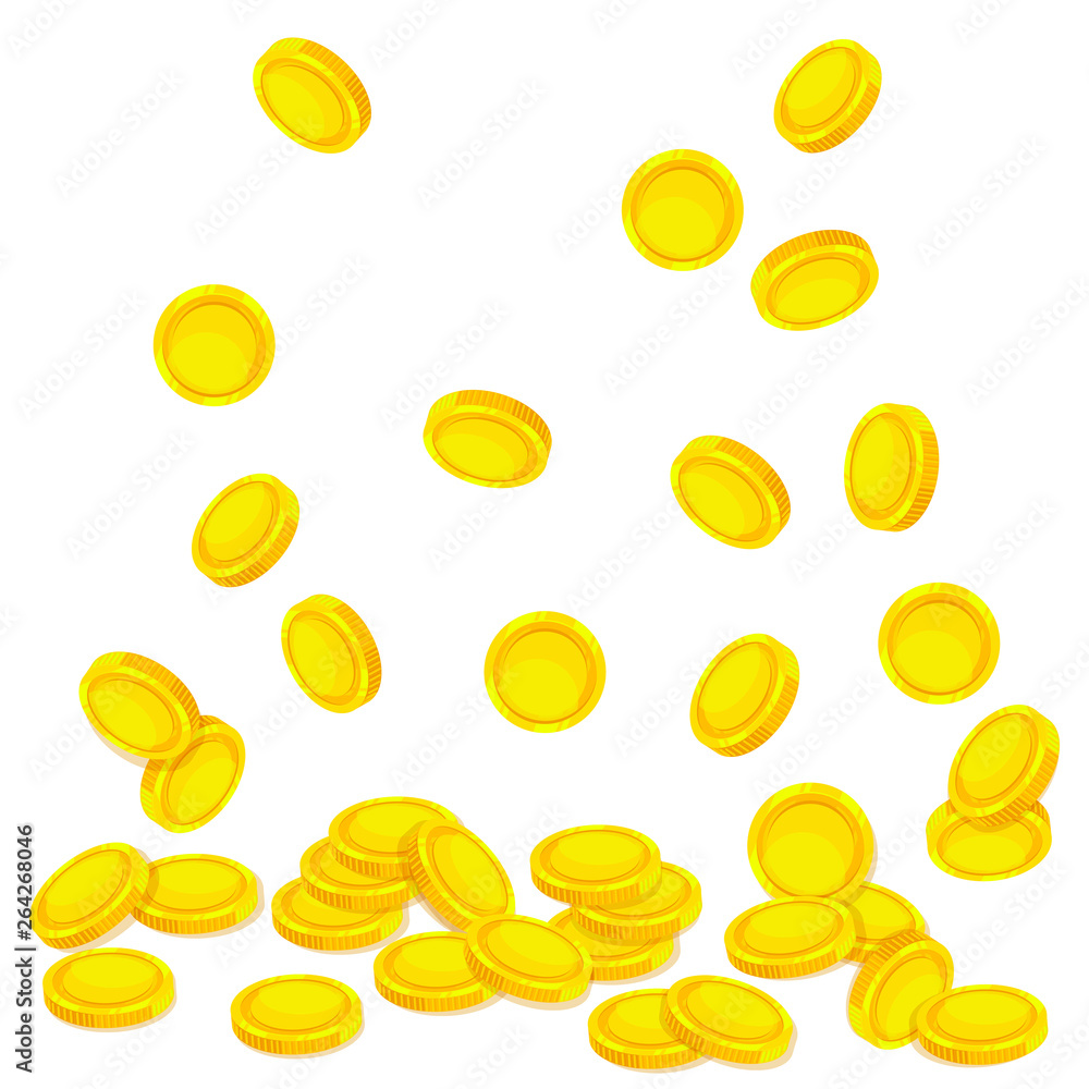 Success business concept. Falling coins, falling money, flying gold coins, golden rain. Background. Vector Success business concept. Falling coins, falling money, flying gold coins, golden rain. Background. Vector
