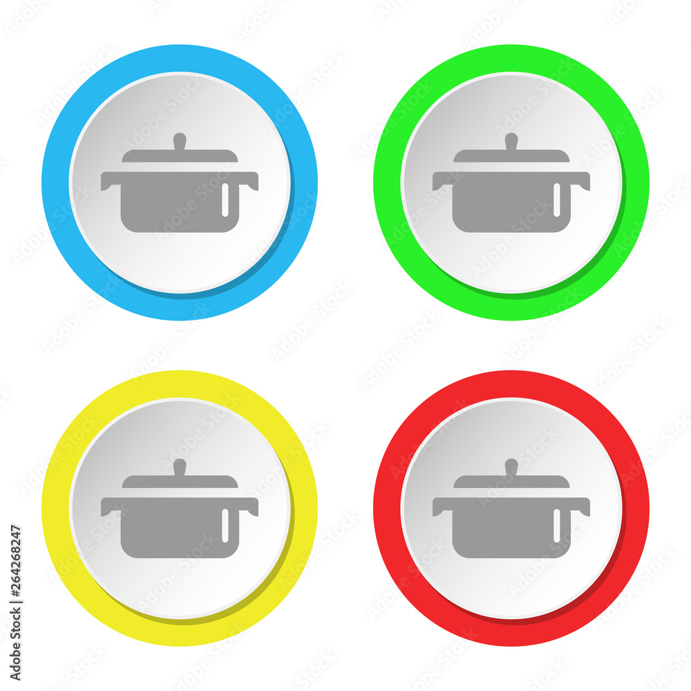 Pan icon. Set of round color flat icons. Pan icon. Set of round color flat icons.