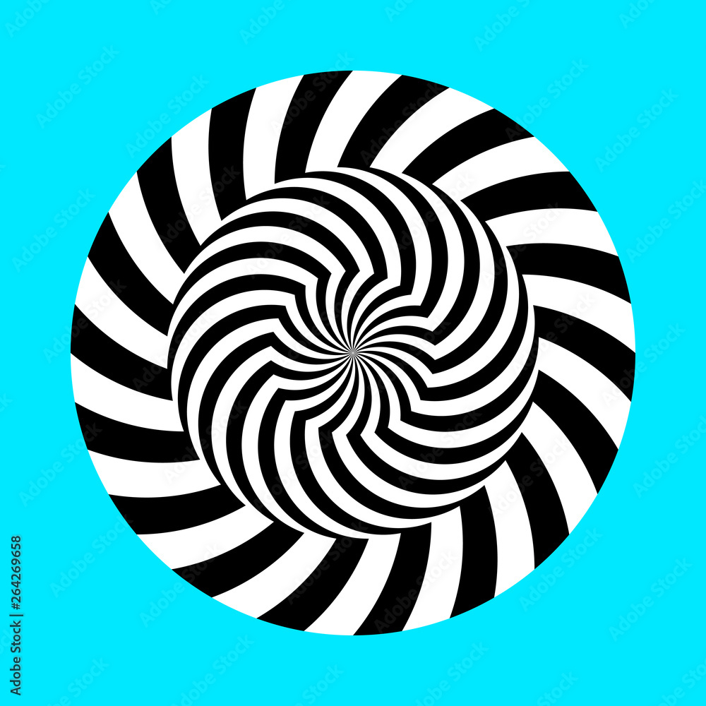 Twirling spin circle. Circular geometric pattern with moving effect of ...