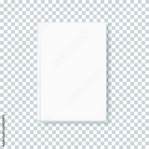 Blank white book or magazine cover