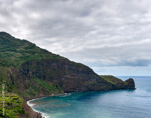 Beautiful landscape with mountains and sea. Madeira Island, Portugal