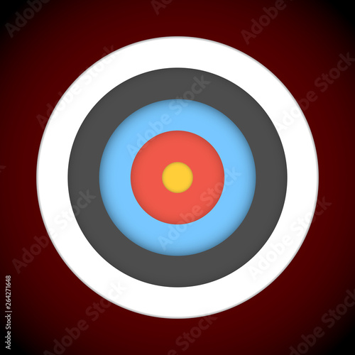 Target for archery on dark background. Vector illustration
