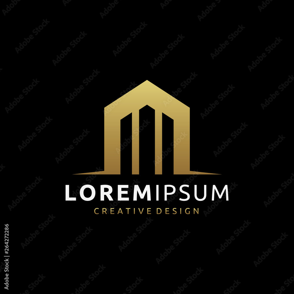 Fototapeta premium Gold House Logo