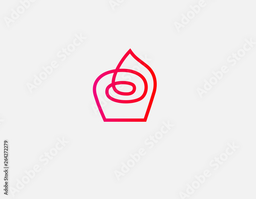 Linear Logo icon of cake food for business company