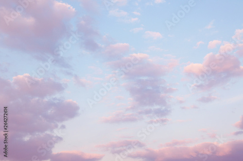Pastel tones cumulus clouds background