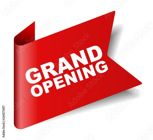red vector banner grand opening