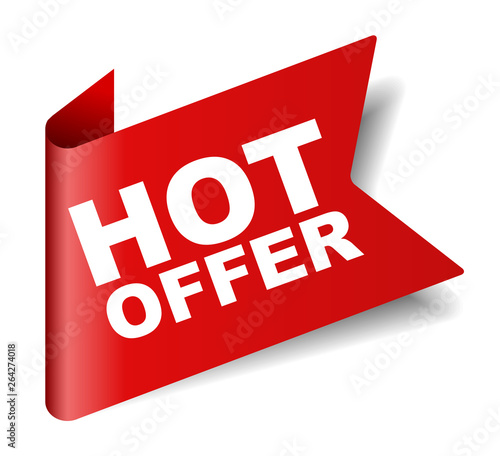 red vector banner hot offer