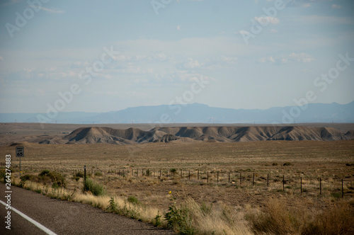 Beside a road in desert USA