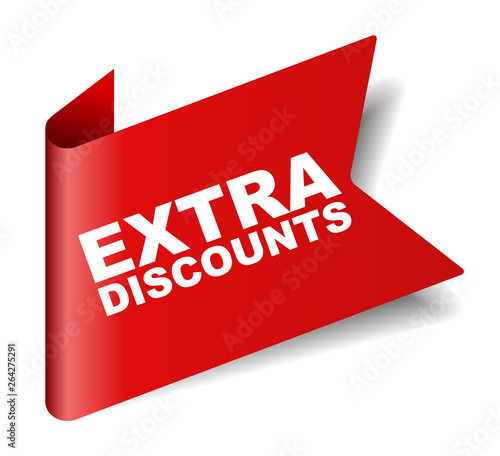 red vector banner extra discounts