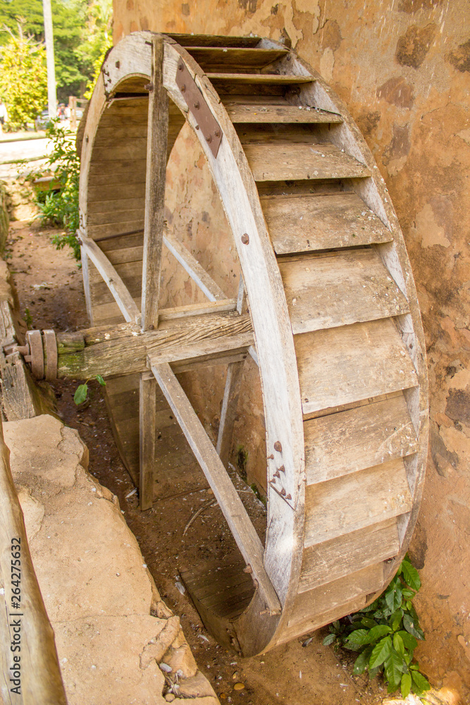 Old wooden water wheel