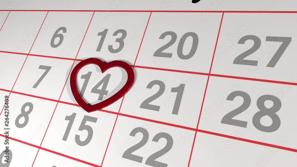 Two hearts in the calendar. HD.Valentine's Day theme. theme. close up. Two hearts in the calendar. HD.Valentine's Day theme. theme. close up.