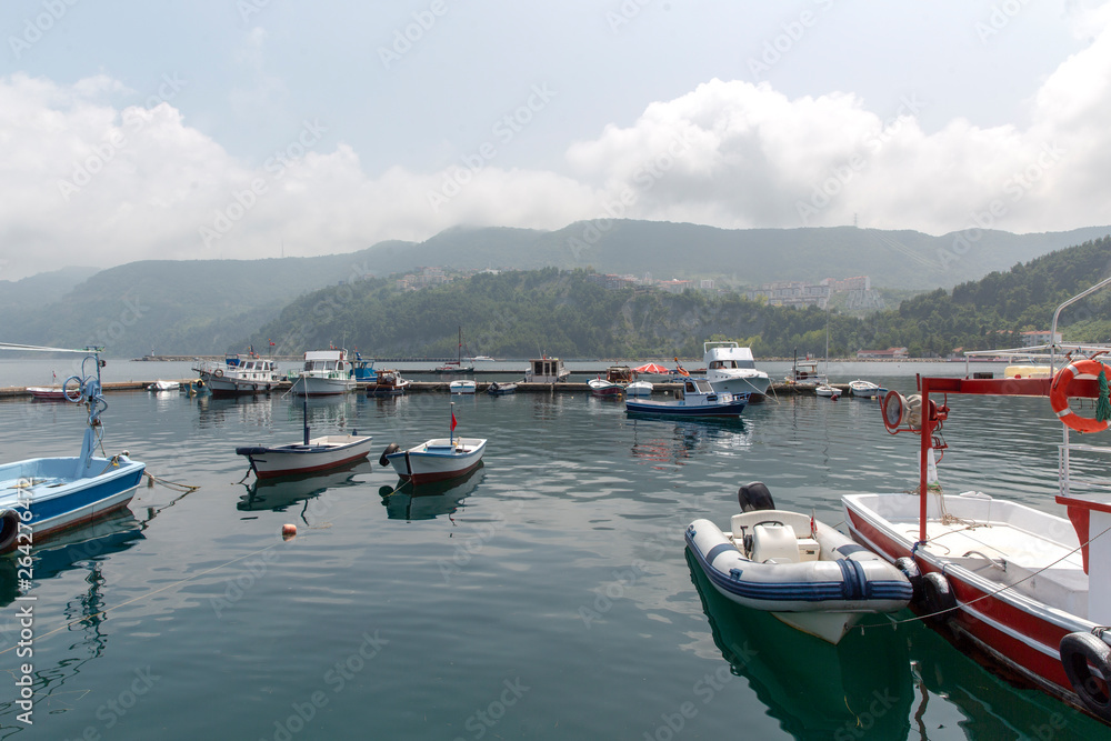 Amasra is a small and charming resort on the Black Sea Coast of Turkey. Fishing Boats.