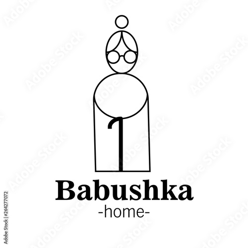 Grandma logo. Vector illustration in simple style.