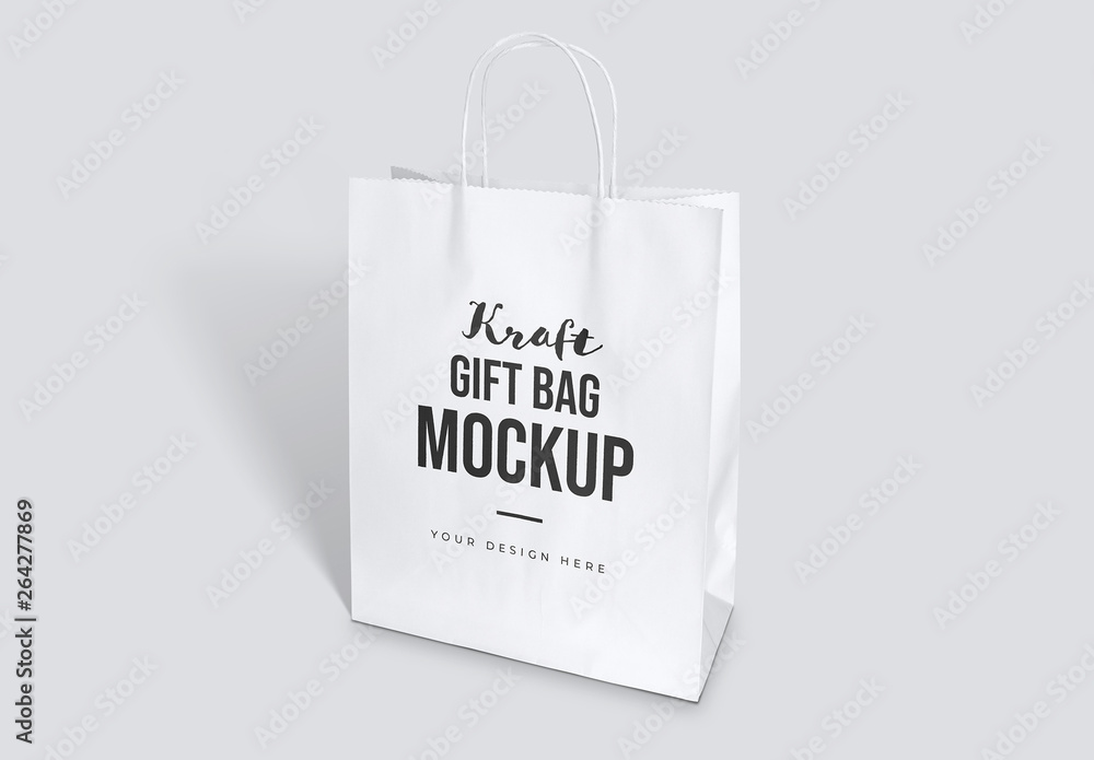 Kraft Gift Bag Mockup Stock Template | Adobe Stock
