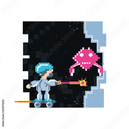 video game with monster animal avatar pixelated