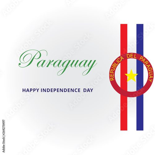 paraguay independence day logo design vector