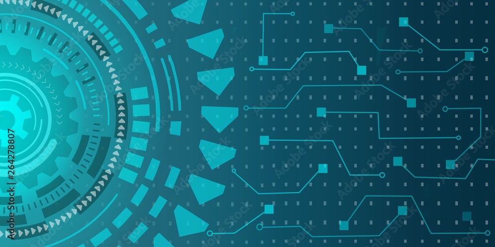 Obraz premium Blue technology background with many lines.