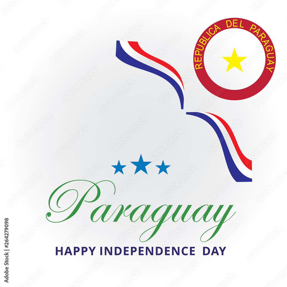 paraguay independence day logo design vector