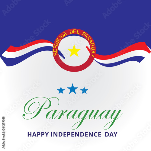 paraguay independence day logo design vector