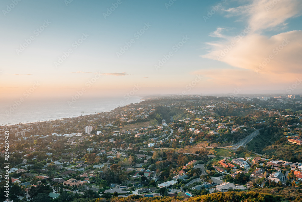 Sunset view from Mount Soledad in La Jolla, San Diego, California