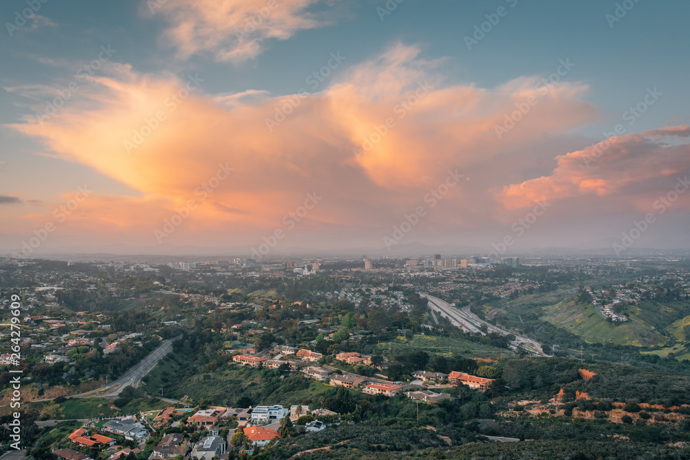 Sunset view from Mount Soledad in La Jolla, San Diego, California