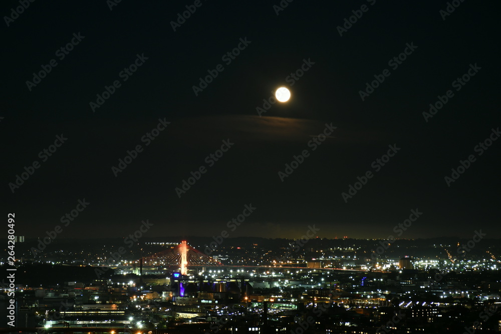 Naklejka premium Moon rise NYC