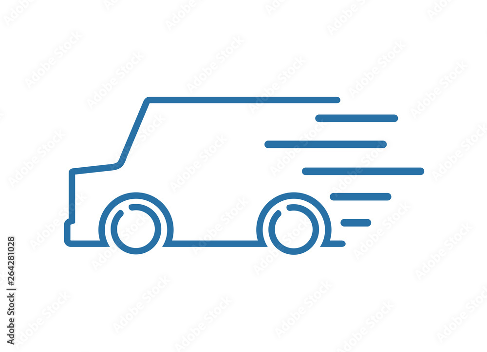 transport truck flat illustration