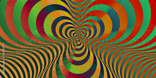 Abstract unique bright color background. Hypnotic trance texture. Trendy vibrant decorative illustration.