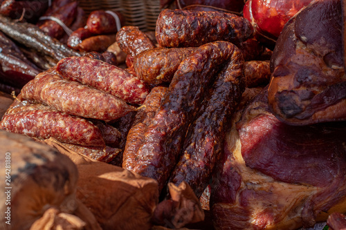 in the market smoked sausage, meat