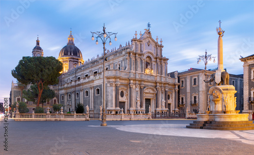 Catania - The Basilica di Sant'agata and the harbor in the background. photo