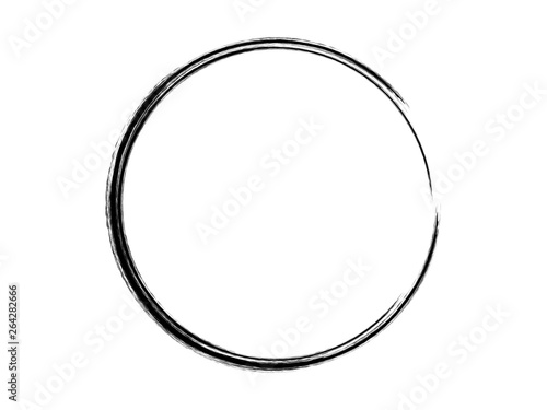 Grunge circle.Grunge oval shape.Grunge black ink circle.
