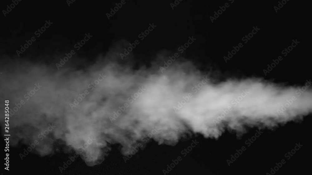 White water vapour on a black background. Close-up shot 4k White water vapour on a black background. Close-up shot 4k