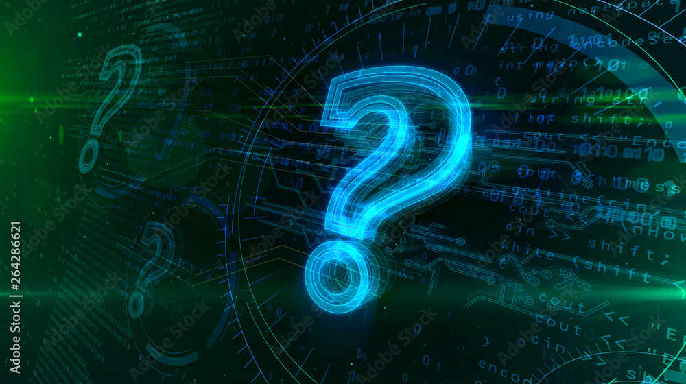 Question mark on cyber background Stock Illustration | Adobe Stock