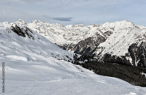 Racines-Jaufen ski center, Trentino, Italy, winter Dolomiten Alps photo