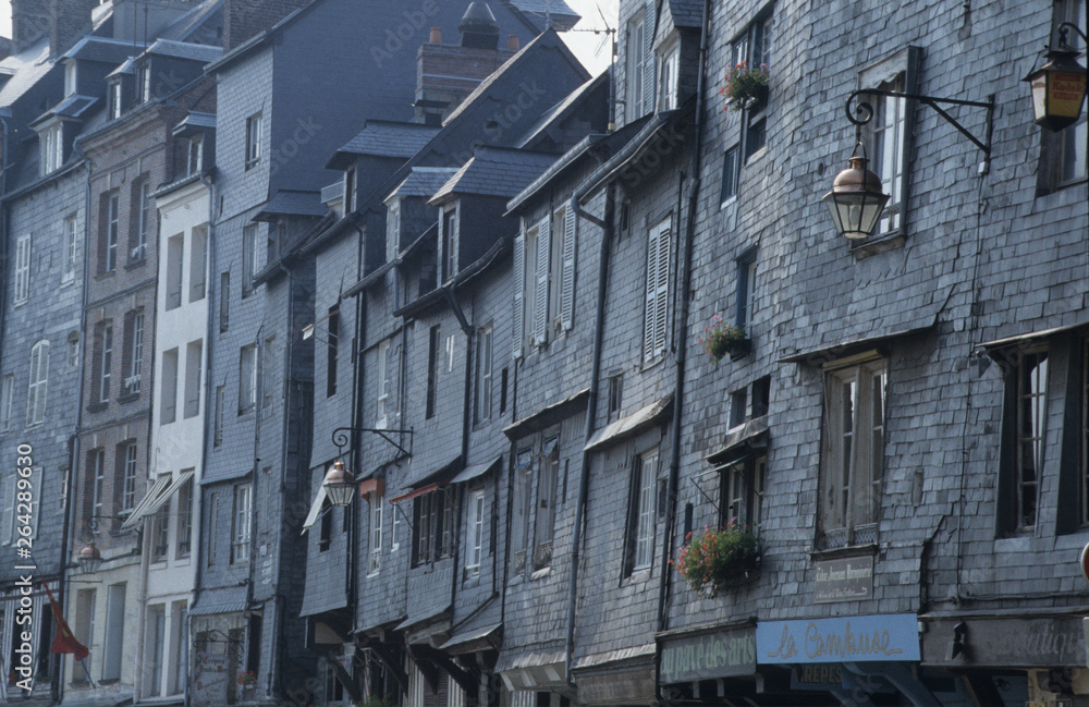 France; Bretagne. The grey houses of Honfleur