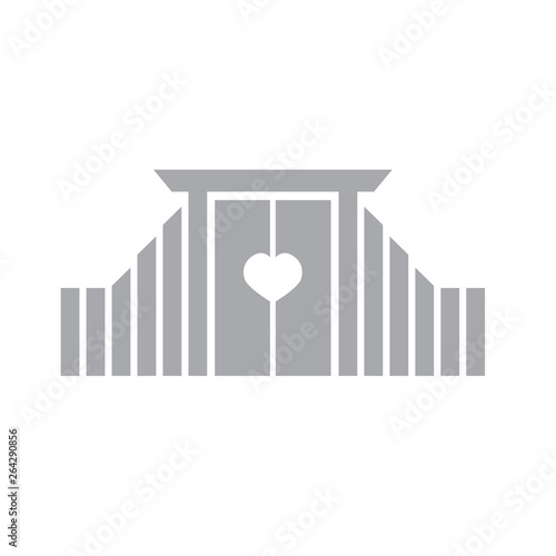 gate with heart icon- vector illustration