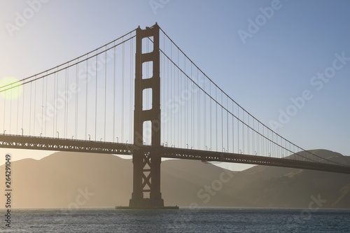 View of the famous Golden Gate Bridge in San Francisco  California
