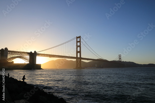 View of the famous Golden Gate Bridge in San Francisco  California