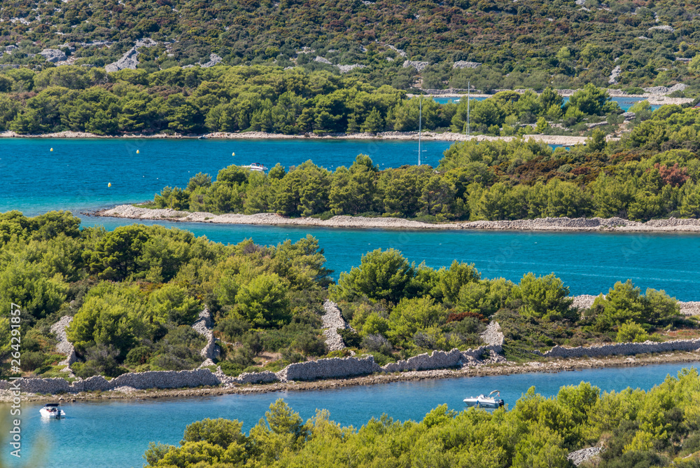 Yachting on the turquoise Adriatic, Murter, Dalmatia, Croatia