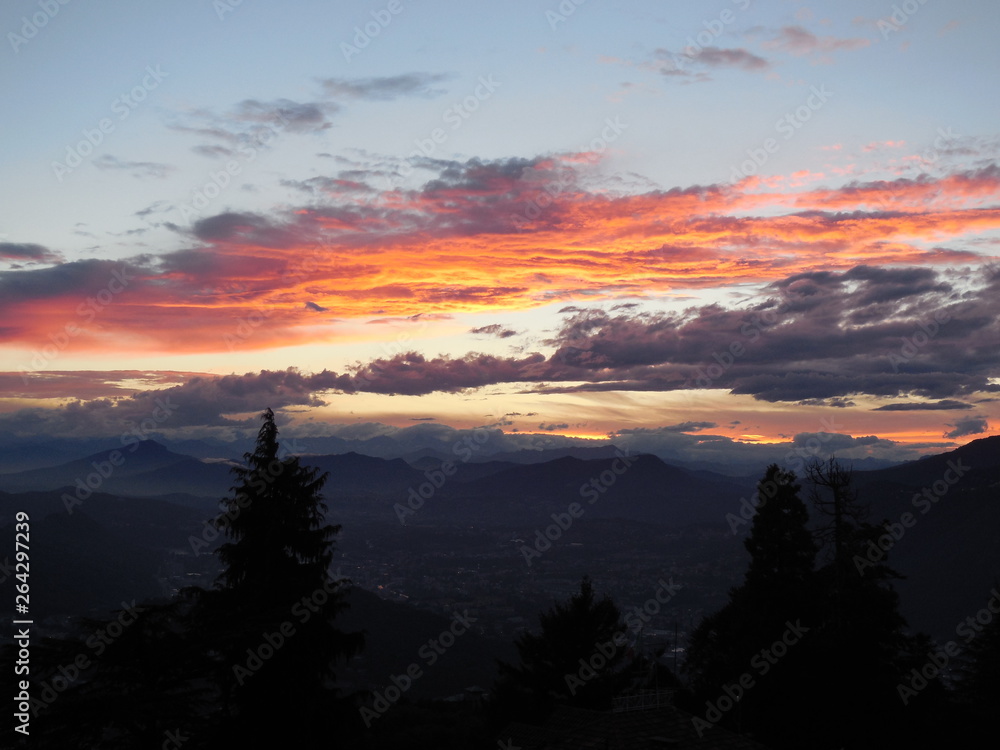 sunset in the mountains