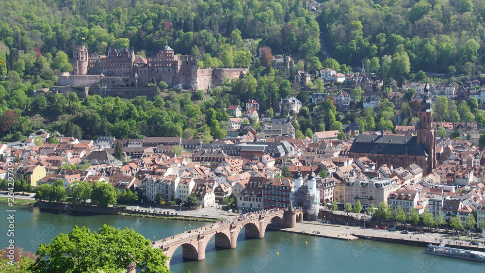 Heidelberg am Neckar mit Schloss, Deutschland