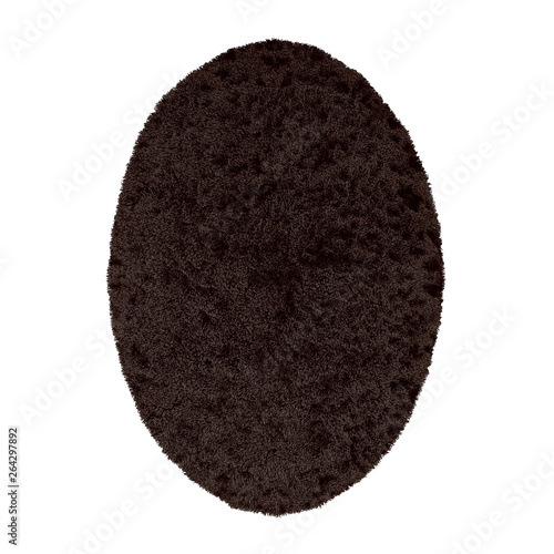 Brown oval wool rug isolated background 3d © jockermax3d