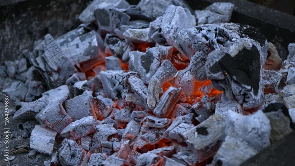fire in the fireplace. Smouldering coals. Ashes. Fire heat fire in the fireplace. Smouldering coals. Ashes. Fire heat