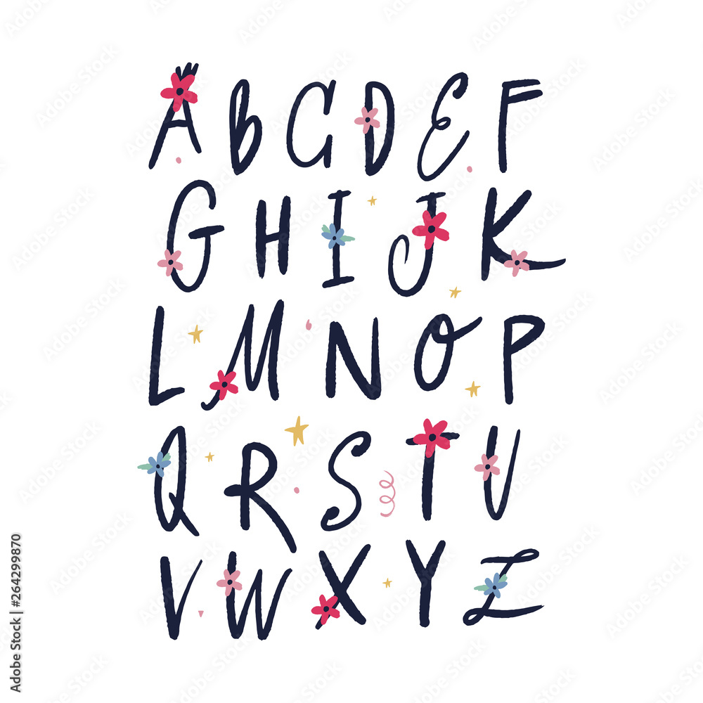 Hand drawn floral alphabet letters, vector clip art. Good for wedding labels and other Hand drawn floral alphabet letters, vector clip art. Good for wedding labels and other