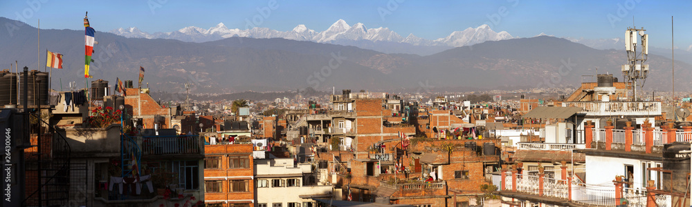 Patan or Pathan and Kathmandu city, Himalayas mountains