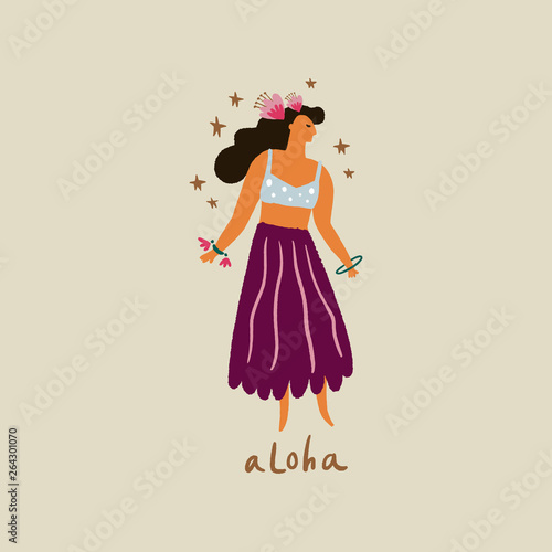 Vector illustration of a colorful Brazil Carnival dancing girl