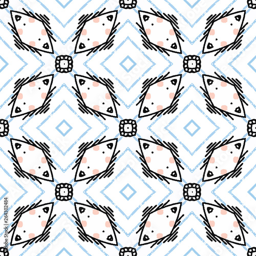 Geometric quilt tile shape seamless pattern. All over print vector background. Abstract windmill block quilted home decor. Trendy graphic scrapbooking paper, wallpaper, retro vintage all over print.