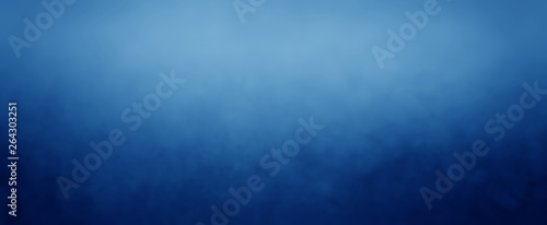 Elegant sapphire blue background with white hazy top border and dark black grunge texture bottom border, luxury blue design photo